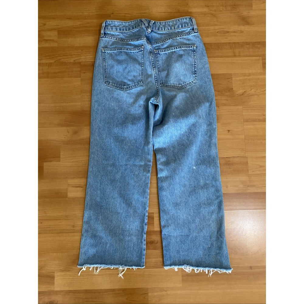 Veronica Beard Jeans Dylan Straight Leg Ankle High Rise Crop Distressed Size 28 - Picture 5 of 10